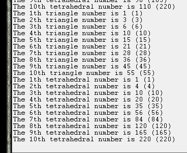 good tetrahedral number output